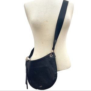 DKNY Tompson Convertible Crossbody in Black Pebbled Leather